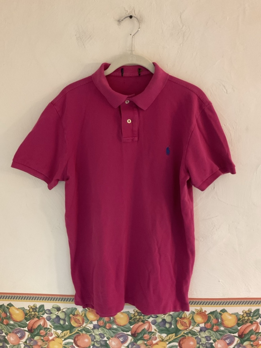 Polo Ralph Lauren Men’s Custom Slim Fit Short Sleeve Pique Polo Size S Magenta